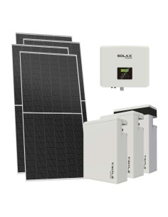 Kit fotovoltaico monofase 8680W inverter 7.5kW batteria al litio 17.4KWh T-BAT-H5.8 Solax Power