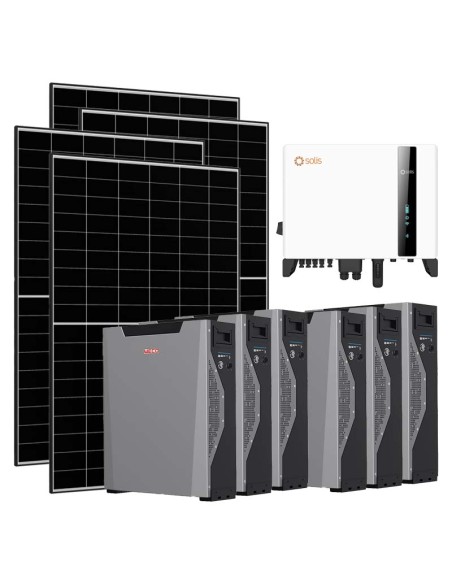 Trifase: vendita all'ingrosso Kit fotovoltaico trifase 10340W inverter 10kW Solis batteria al litio 32.22kWh Weco 5k3 XP