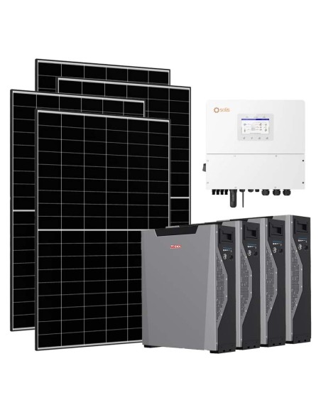 Trifase: vendita all'ingrosso Kit fotovoltaico trifase 12220W inverter 12kW Solis batteria al litio 21.48kWh Weco 5k3 XP