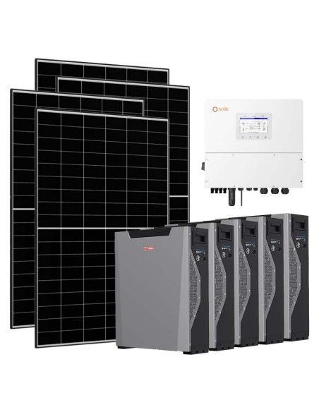 Three-phase photovoltaic kit 15040W 15kW Solis inverter Weco 5k3 XP 26.85kWh lithium battery