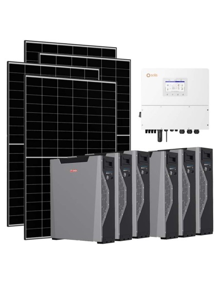 Three-phase photovoltaic kit 20680W 20kW Solis inverter Weco 5k3 XP 32.22kWh lithium battery