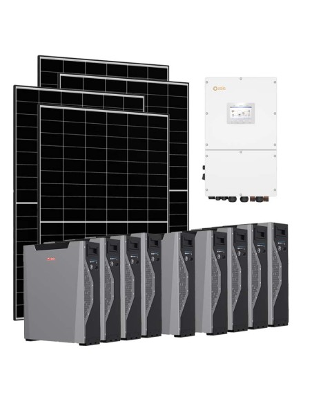 Trifase: vendita all'ingrosso Kit fotovoltaico trifase 50290W inverter 50kW Solis batteria al litio 48.33kWh Weco 5k3 XP