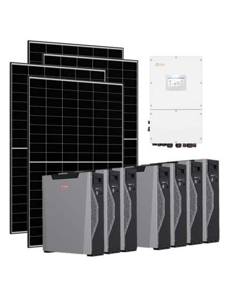 Three-phase photovoltaic kit 30080W 30kW Solis inverter Weco 5k3 XP 37.59kWh lithium battery