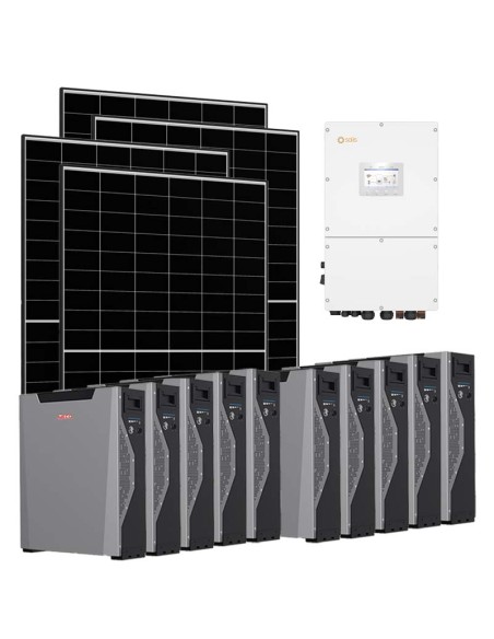 Three-phase photovoltaic kit 50290W 50kW Solis inverter Weco 5k3 XP 53.70kWh lithium battery