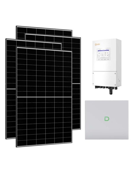 Monofase: vendita all'ingrosso Kit fotovoltaico monofase 8460W inverter 8kW Solis batteria al litio 10.24kWh Dyness Powerbox G2