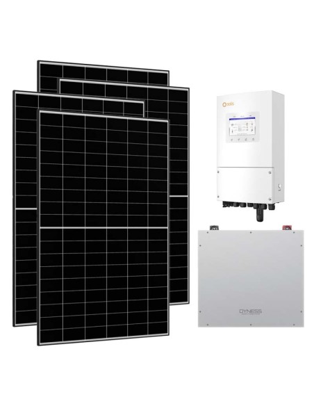 Monofase: vendita all'ingrosso Kit fotovoltaico monofase 8460W inverter 8kW Solis batteria al litio 5.12kWh Dyness DL5.0C
