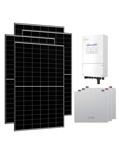 Monofase: vendita all'ingrosso Kit fotovoltaico monofase 8460W inverter 8kW Solis batteria al litio 15.36kWh Dyness DL5.0C