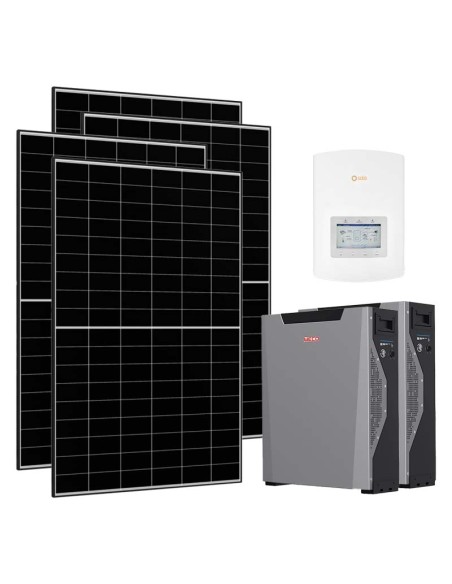 Monofase: vendita all'ingrosso Kit fotovoltaico monofase 3760W inverter 3.6kW batteria al litio 10.7kWh Weco 5k3 XP Solis