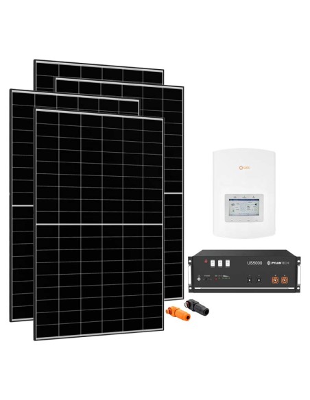 Monofase: vendita all'ingrosso Kit fotovoltaico monofase 3290W inverter 3kW Solis batteria al litio 4.8kWh Pylontech US5000