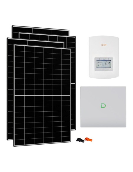 Kit fotovoltaico monofase 5640W inverter 5kW Solis batteria al litio 10.24kWh Dyness Powerbox G2