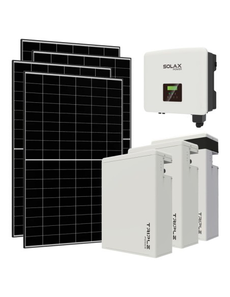 Kit fotovoltaico monofase 7520W inverter 7.5kW batteria al litio 17.4KWh T-BAT-H5.8 Solax Power
