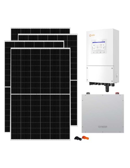 Monofase: vendita all'ingrosso Kit fotovoltaico monofase 5915W inverter 5kW Solis batteria al litio 5.12kWh Dyness DL5.0C