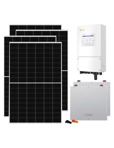 Monofase: vendita all'ingrosso Kit fotovoltaico monofase 6825W inverter 6kW Solis batteria al litio 10.24kWh Dyness DL5.0C