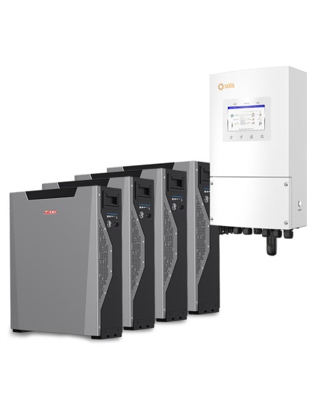 Single-phase storage system 6kW Solis inverter 21.48kWh Weco lithium battery 5k3 XP