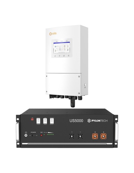 Solis con Pylontech: vendita all'ingrosso Sistema di accumulo monofase inverter 5kW Solis accumulo litio 4.8kWh Pylontech US5000