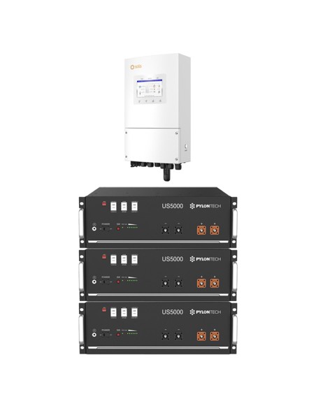 Single-phase storage system 5kW Solis inverter Pylontech US5000 14.4kWh lithium storage