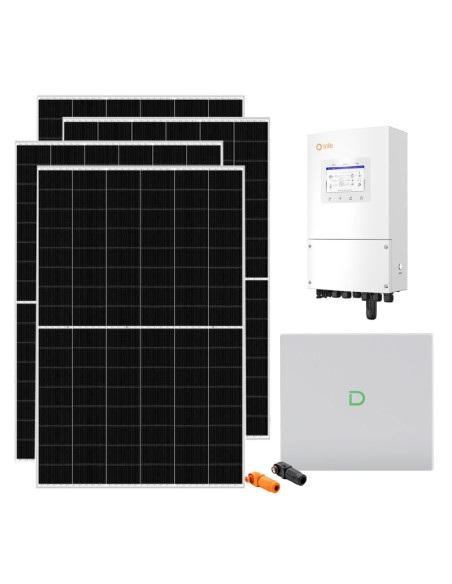 Monofase: vendita all'ingrosso Kit fotovoltaico monofase 5915W inverter 5kW Solis batteria al litio 10.24kWh Dyness Powerbox G2