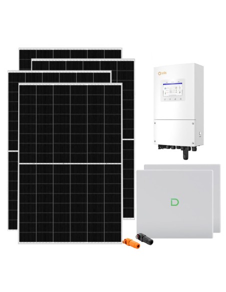 Monofase: vendita all'ingrosso Kit fotovoltaico monofase 6825W inverter 6kW Solis batteria al litio 20.48kWh Dyness Powerbox G2