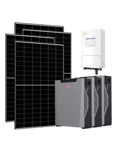 Monofase: vendita all'ingrosso Kit fotovoltaico monofase 5640W inverter 5kW Solis accumulo litio 11.6kWh Weco 5k3 XP