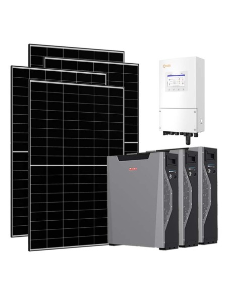 Monofase: vendita all'ingrosso Kit fotovoltaico monofase 5640W inverter 5kW Solis accumulo litio 11.6kWh Weco 5k3 XP