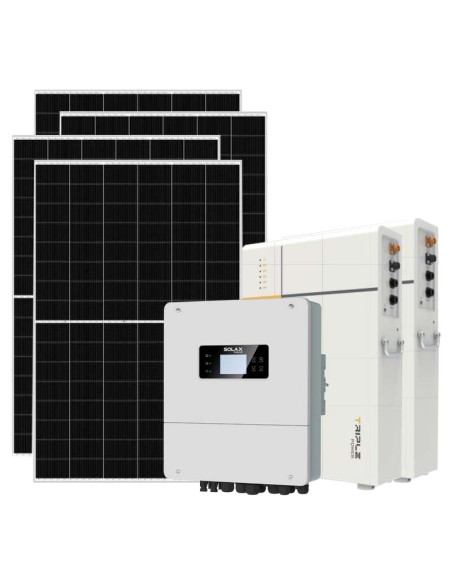 Monofase: vendita all'ingrosso Kit fotovoltaico monofase 5460W inverter 5kW LV batteria al litio 10.6KWh TP-LD53 Solax Power