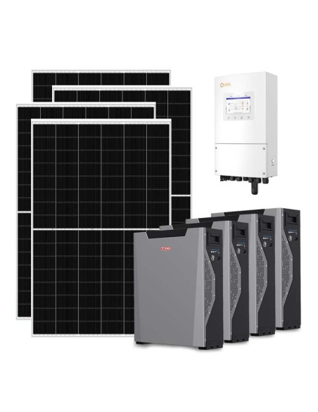 Single-phase photovoltaic kit 6370W 6kW Solis inverter 21.4kWh lithium battery Weco 5k3 XP