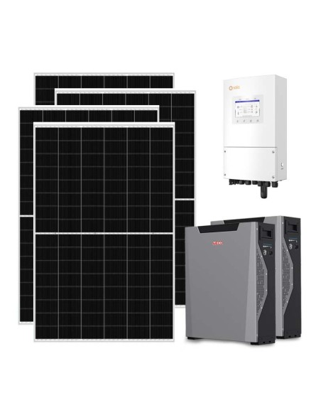 Kit fotovoltaico monofase 5460W inverter 5kW litio 10.7kWh Weco 5k3 XP Solis
