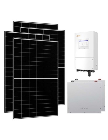 Monofase: vendita all'ingrosso Kit fotovoltaico monofase 6580W inverter 6kW Solis accumulo litio 10.24kWh Dyness DL5.0C