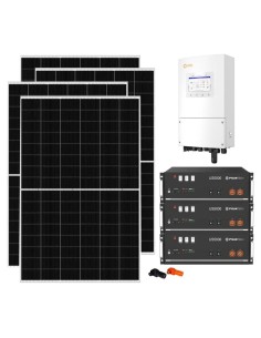 Single-phase photovoltaic kit 6370W 6kW inverter Solis 14.4kWh lithium battery Pylontech US5000