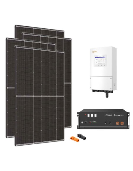 Single-phase photovoltaic kit 8100W 8kW Solis inverter Pylontech US5000 4.8kWh lithium battery