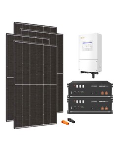 Monofase: vendita all'ingrosso Kit fotovoltaico monofase 6370W inverter Solis 6kW batteria al litio 9.6kWh Pylontech US5000