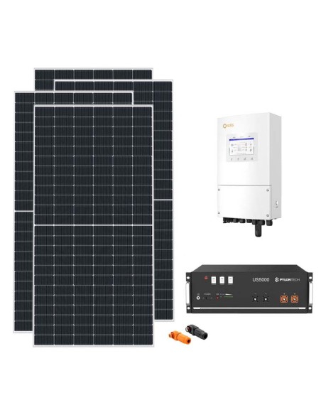 Single-phase photovoltaic kit 9360W 8kW Solis inverter Pylontech US5000 4.8kWh lithium battery