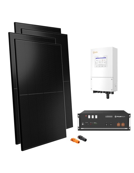 Single-phase photovoltaic kit 6000W 6kW Solis inverter Pylontech US5000 4.8kWh lithium storage