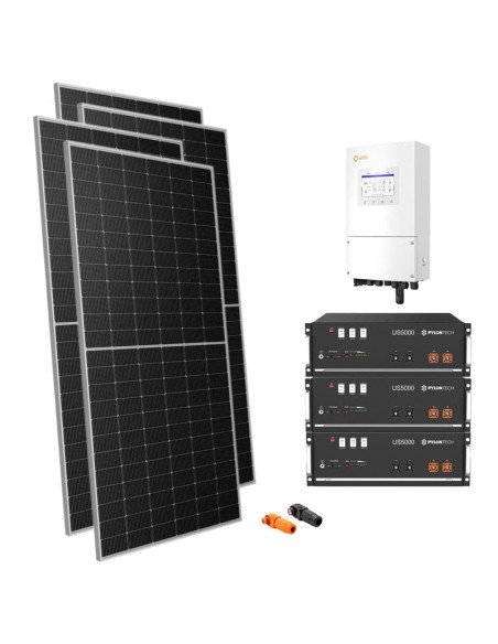 Single-phase photovoltaic kit 8330W 8kW Solis inverter Pylontech US5000 14.4kWh lithium storage
