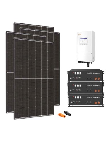 Single-phase photovoltaic kit 6120W 6kW Solis inverter Pylontech US5000 14.4kWh lithium battery