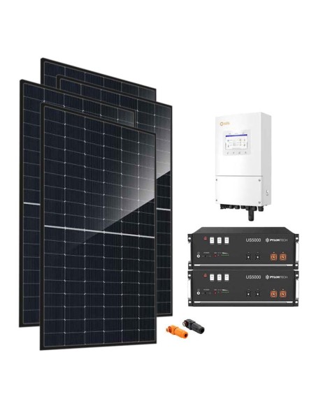 Single-phase photovoltaic kit 5520W 5kW Solis inverter Pylontech US5000 9.6kWh lithium battery