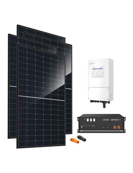 Monofase: vendita all'ingrosso Kit fotovoltaico monofase 8280W inverter Solis 8kW batteria al litio 4.8kWh Pylontech US5000