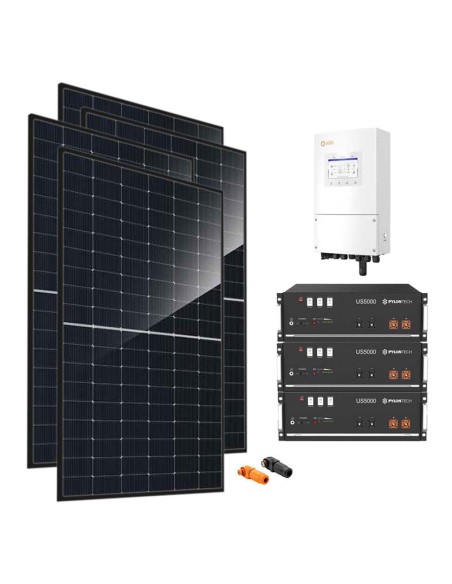 Monofase: vendita all'ingrosso Kit fotovoltaico monofase 8280W inverter Solis 8kW batteria al litio 14.4kWh Pylontech US5000