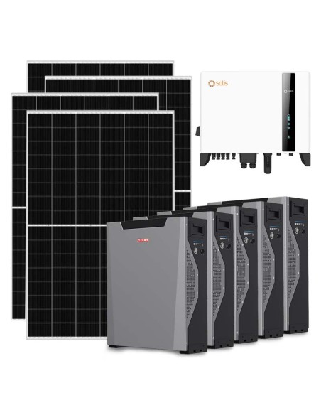 Three-phase photovoltaic kit 5460W 5kW Solis inverter 26.85kWh lithium battery Weco 5k3 XP