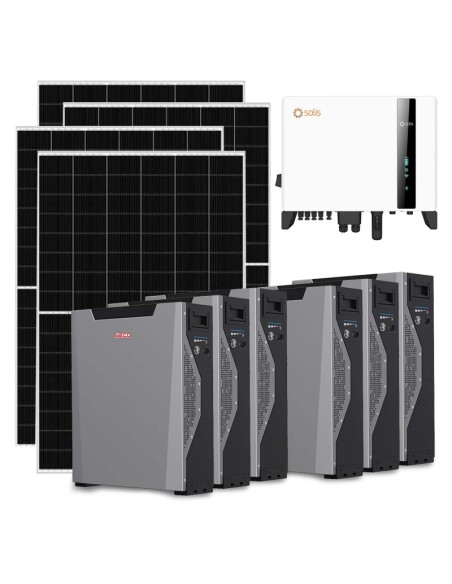 Kit fotovoltaico trifase 10010W inverter 10kW litio 32.22kWh Weco 5k3 XP Solis