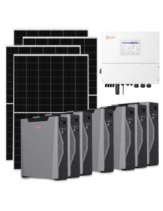 Three-phase photovoltaic kit 20020W 20kW Solis inverter 37.59kWh lithium battery Weco 5k3 XP