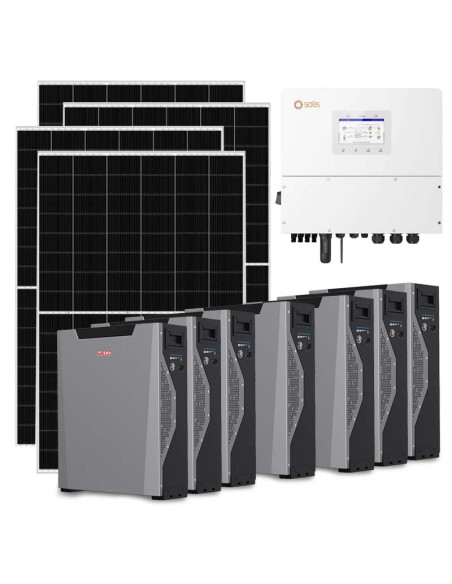 Three-phase photovoltaic kit 20020W 20kW Solis inverter 37.59kWh lithium battery Weco 5k3 XP
