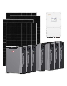 Three-phase photovoltaic kit 30030W 30kW Solis inverter 37.59kWh lithium battery Weco 5k3 XP