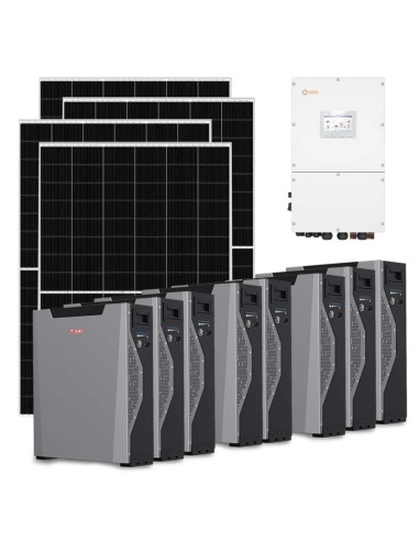 Kit fotovoltaico trifase 30030W inverter 30kW litio 42.96kWh Weco 5k3 XP Solis