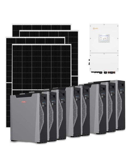 Kit fotovoltaico trifase 30030W inverter 30kW litio 42.96kWh Weco 5k3 XP Solis