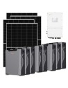 Three-phase photovoltaic kit 30030W 30kW Solis inverter 42.96kWh lithium battery Weco 5k3 XP