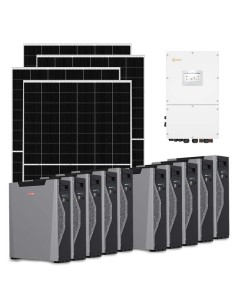 Kit fotovoltaico trifase 30030W inverter 30kW litio 53.7kWh Weco 5k3 XP Solis