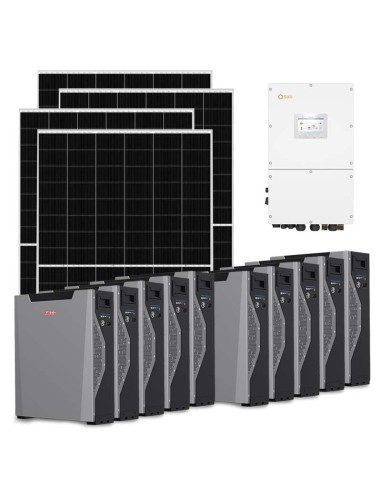 Kit fotovoltaico trifase 30030W inverter 30kW litio 53.7kWh Weco 5k3 XP Solis