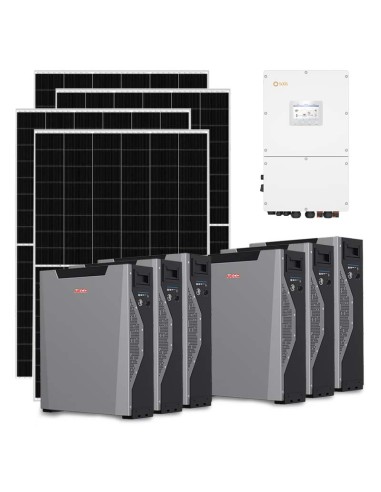 Kit fotovoltaico trifase 50050W inverter 50kW litio 32.22kWh Weco 5k3 XP Solis