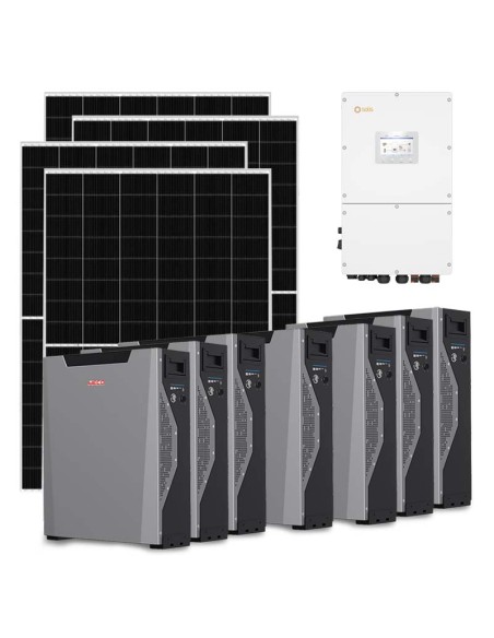 Kit fotovoltaico trifase 50050W inverter 50kW litio 37.59kWh Weco 5k3 XP Solis